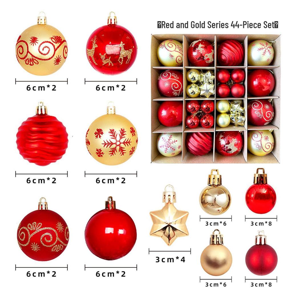 Christmas Tree Ornaments: Painted Irregular Paper Box Set of Colored Balls