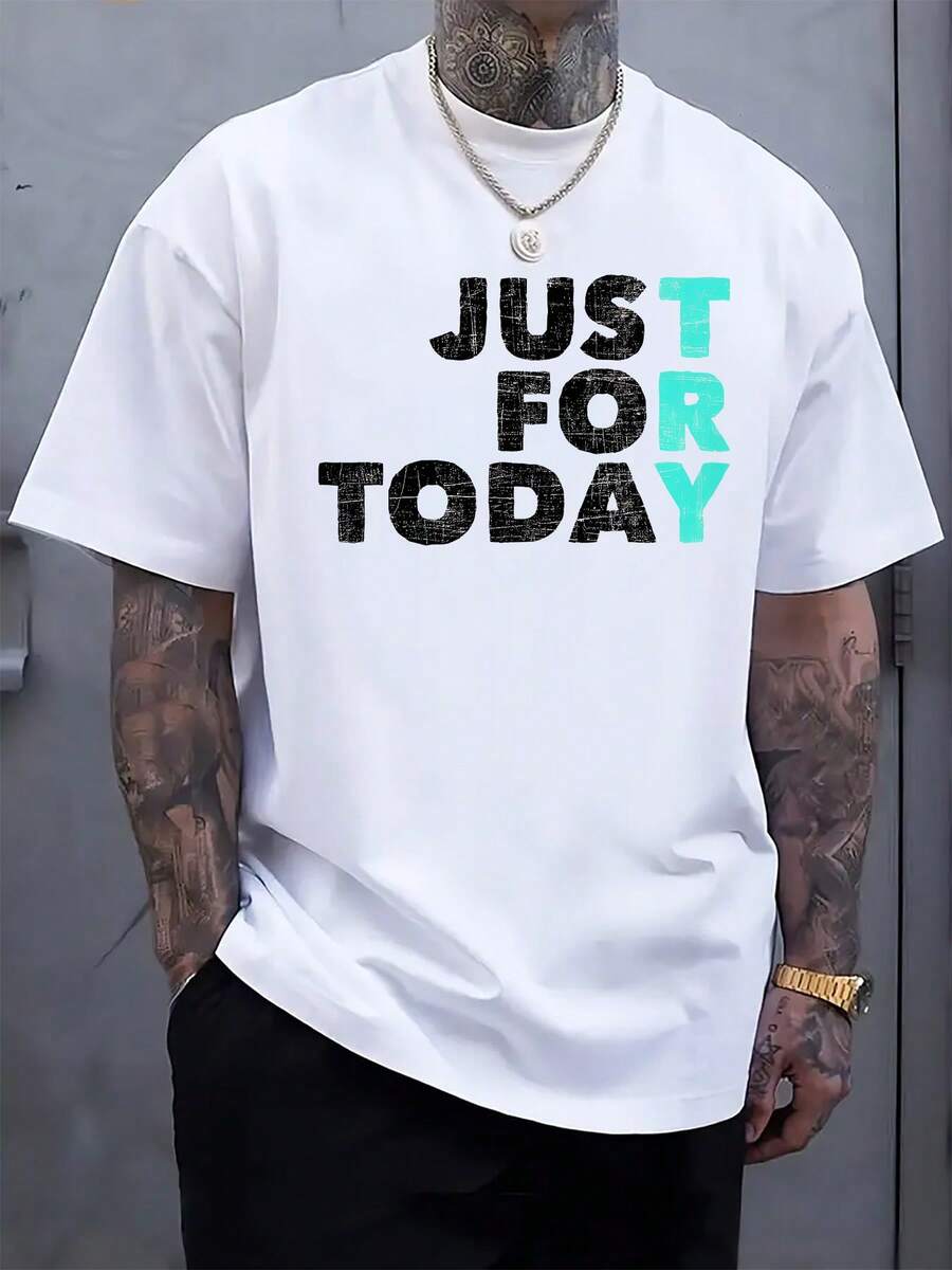 

Unisex s Casual Just Try Today Graphic T-Shirt M