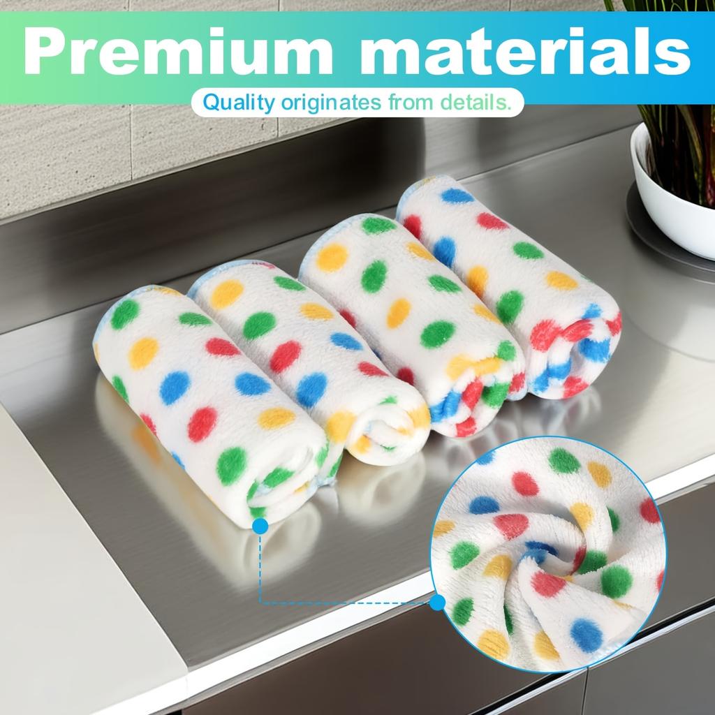 8pcs Streak-Free Cleaning Cloths, Super Absorbent & Quick-Dry Reusable Towels for Kitchen, No Lint Non-Scratch,Polka Dot Pattern