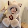 Cartoon Winter Plush Hat Anti-cold Ear Protection Cap Cute Animal Ear Scarf Hat  Daily