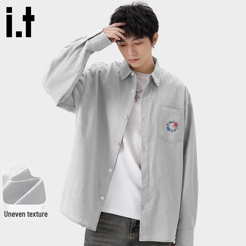 

Fingercroxx IT Men s Loose Fit Textured Long Sleeve Shirt XL