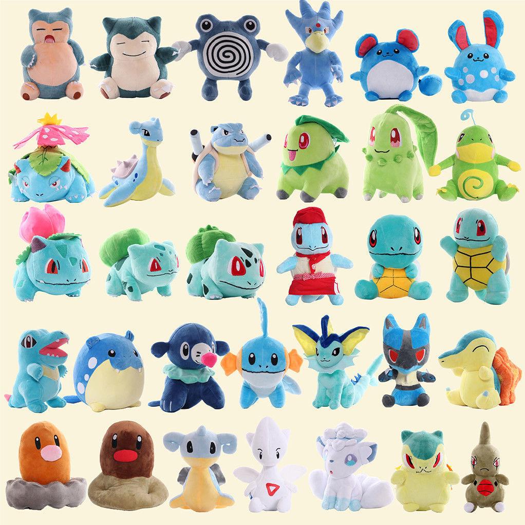 Gengar, Psyduck, Charizard, Mewtwo, Eevee, and Snorlax Pokémon Plush Toys Collection