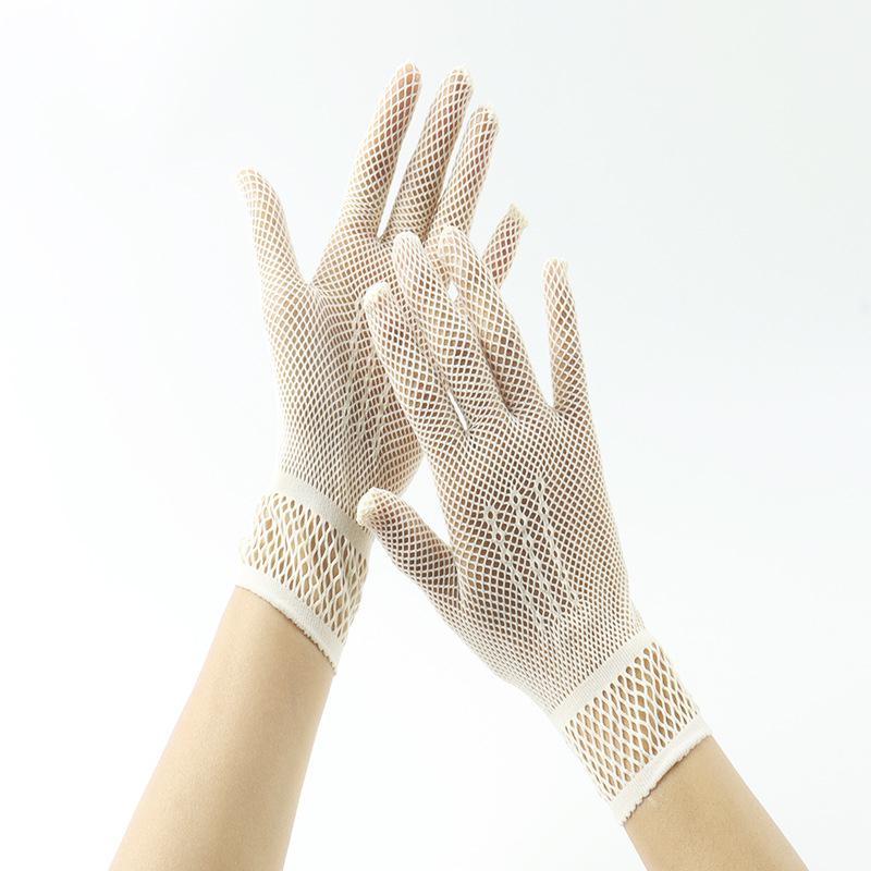 Summer Uv-proof Driving Gloves JK Mesh Fishnet Gloves Lace Full Finger Girls Lace Fashion Gloves Hand Cosplay Gloves