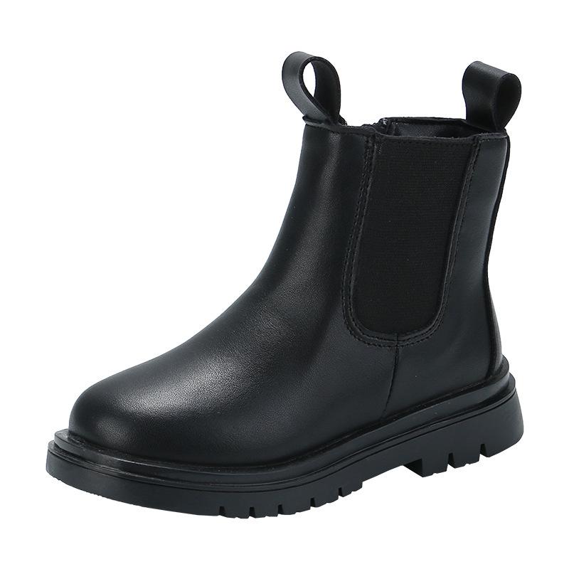 Children's 2025 Autumn/Winter Casual Leather Boots - Soft Sole Korean-Style Martin Boots for Medium & Large Kids