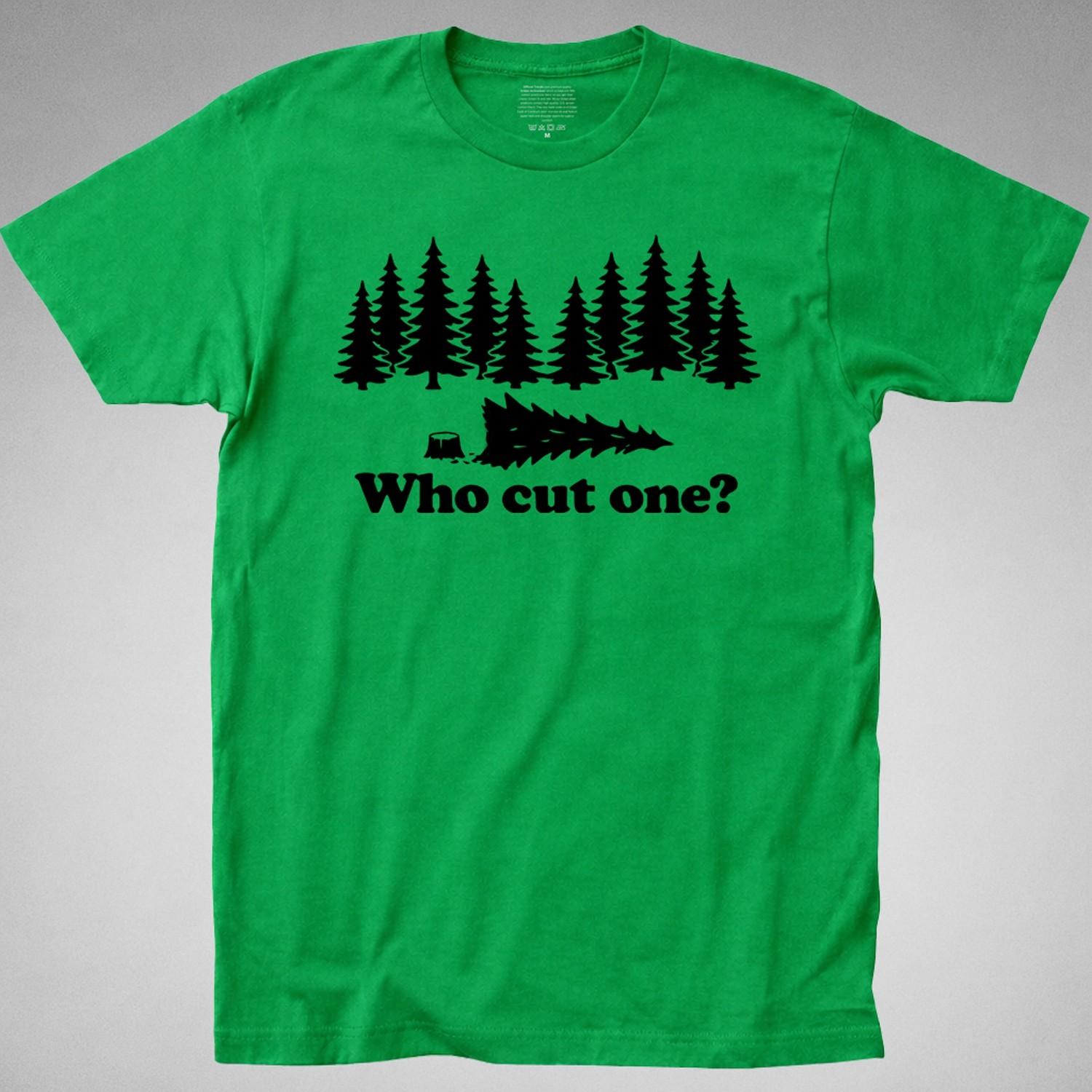 WHO CUT THE ONE? T-SHIRT fart tree forest camping gas funny joke humor sarcastic L