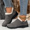 Plush Women's Cotton Shoes Warm Ankle Boots Cow Suede Flats Non-slip Winter Walking Casual Shoes Mother Shoes