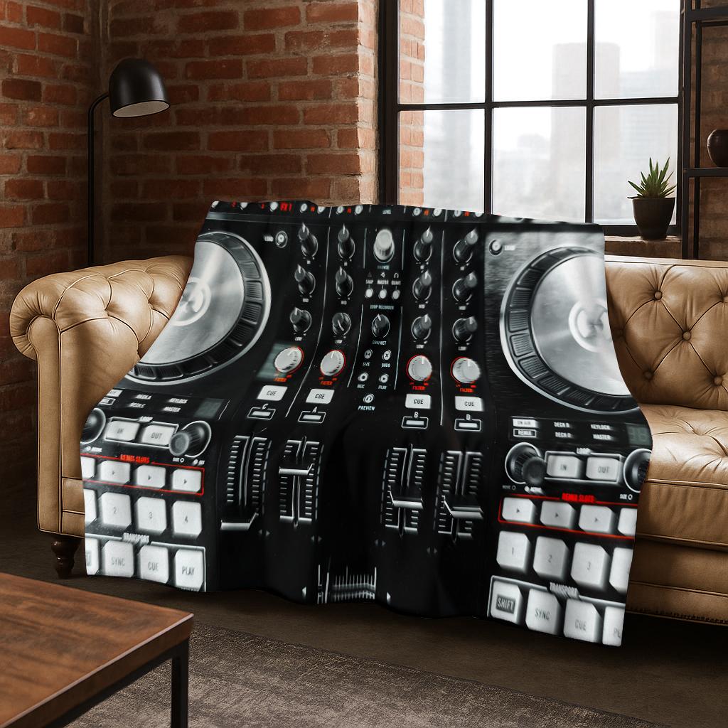 DJ Screen Record Flannel Blanket,Warm and Cozy Soft Throw Blanket for Home Bedroom Bed Sofa Office Travel Picnic Cover Kid Gift