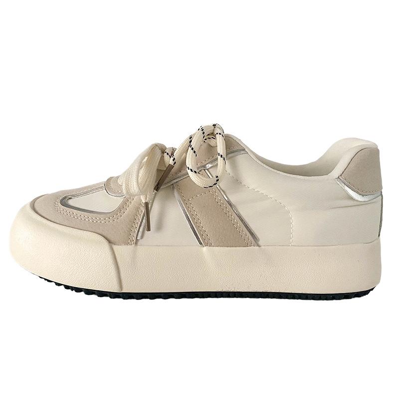 

6632 latex insoles thick-soled German training shoes women s ugly cute bread shoes 2025 new round head spring board shoes little white shoes 40