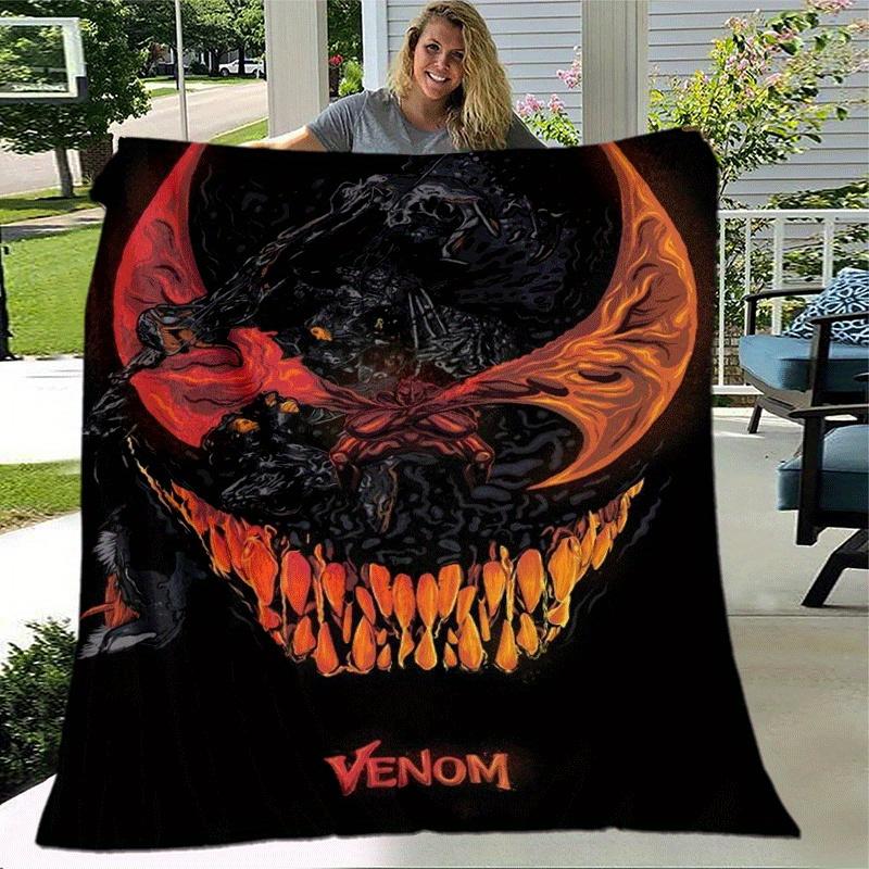 1pc Venom Printing Blanket - Soft, All-Season Throw for Living Room, Bedroom,Personalized Gift with Adorable Cartoon Design