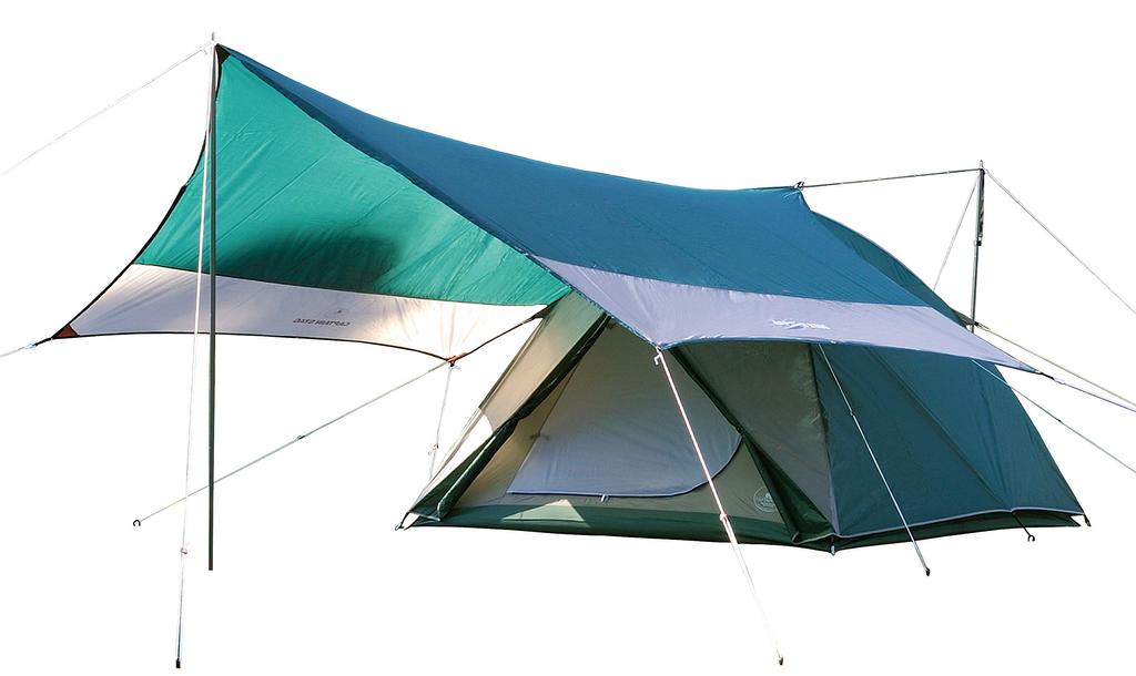 Captain Stag (CAPTAIN STAG) Tent Tarp Extension Belt Set GREEN PACKAGE CS Dome Tent & Tarp Set + For 5 to 6 People UZ-13230 Green 440 x 440cm