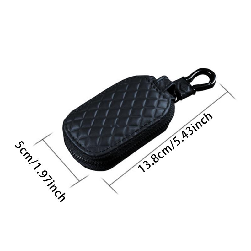 Leather Car Key Case Wallets Universal Car Key Chain Bag Car Remote Control Key Bag Unisex Pouch Zipper Car Key Case