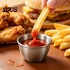 Silicone Sealed Dipping Sauce Pots Stainless Steel Cup with Lid, Reusable Small Leakproof Condiment Containers for Lunch Boxes Container, Bowl Travel