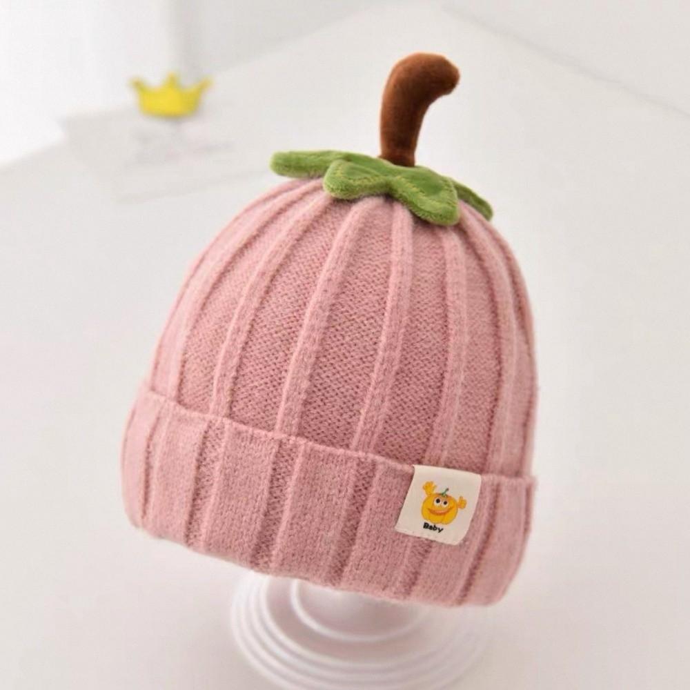 Cartoon Design Pumpkin Toddler Beanie Cuffed Style Infant Cap Baby Knitted Hat Winter Autumn