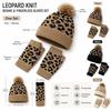 2Pcs/Set Warm Knit Beanie Leopard Knitted Winter Hat New Leopard Print Beanie  Everyday Wear