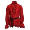 High Quality Fashion Men Bandage Long Sleeve  Shirt Gothic Man Blouse