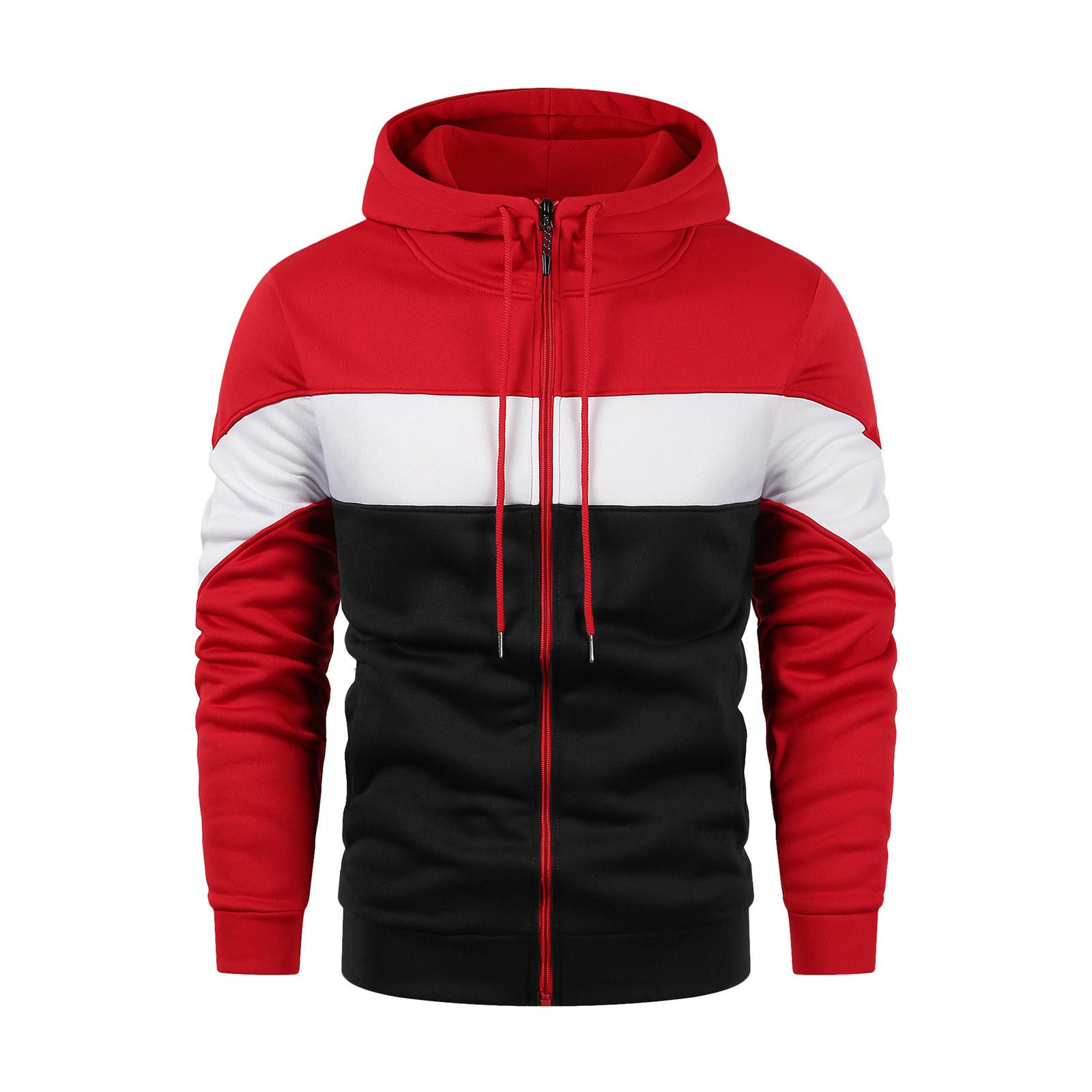 

Men‘s Zipper Pullover Long Sleeve Hooded Sweatshirt Tops Blouse M красный