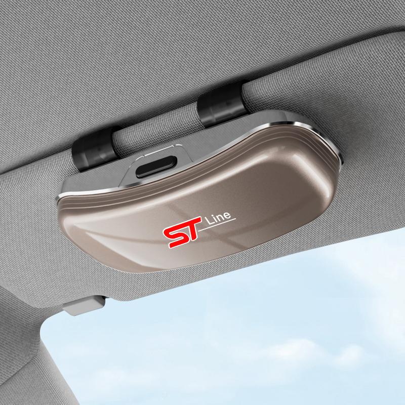 Ford Car Sun Visor Glasses Case Sunglasses Storage Box For Mondeo Focus EURHC8 Taurus Shelby Mustang Fiesta Explorer Puma Edge F150 MAX