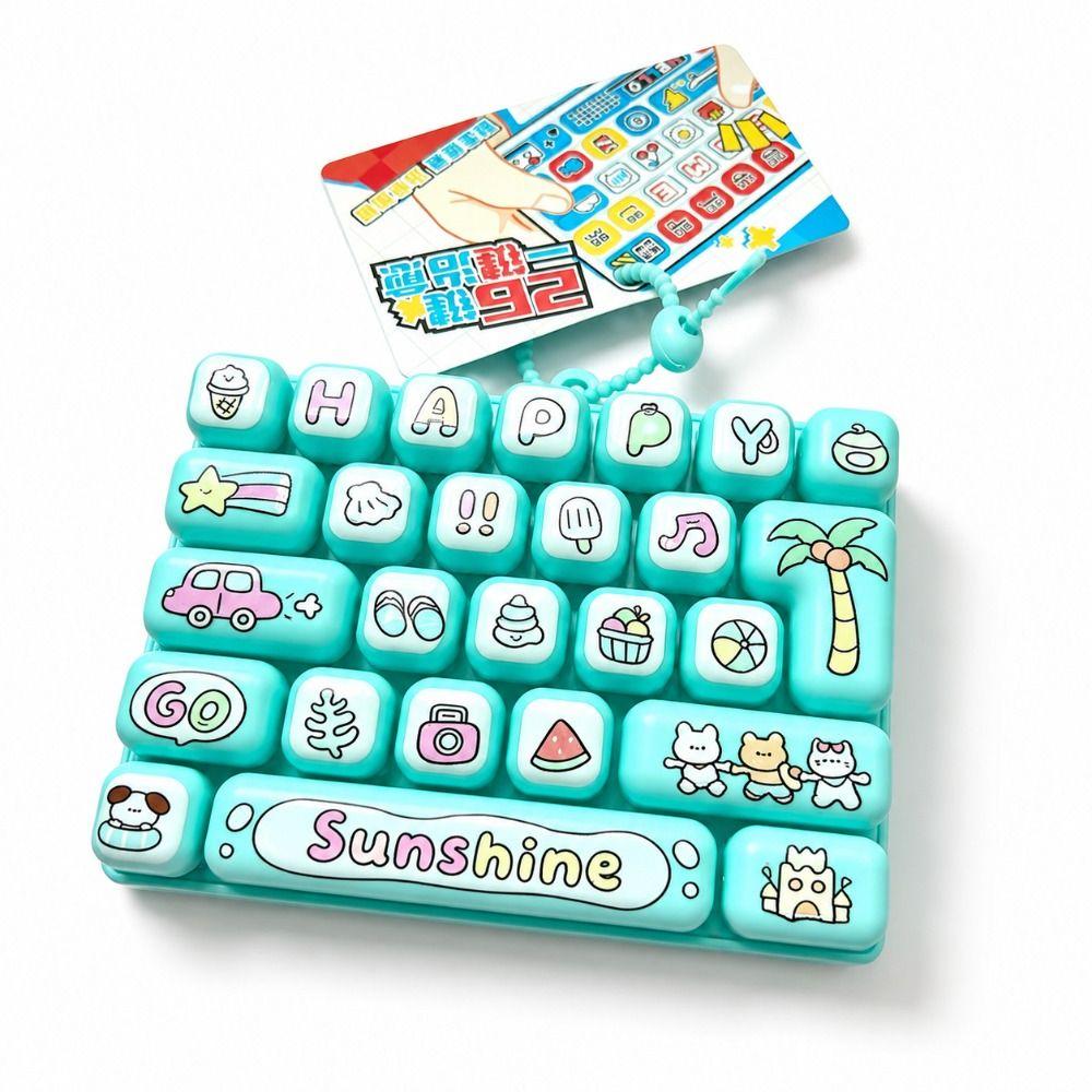 Transparent Dual-Tone Decompression Button Toy Cute Design Keyboard Keychain Bag Accessory