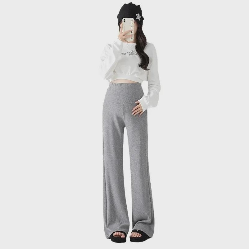 Nové volné těhotenské kalhoty do zvonu s přídavným sametem na podzim/zimu