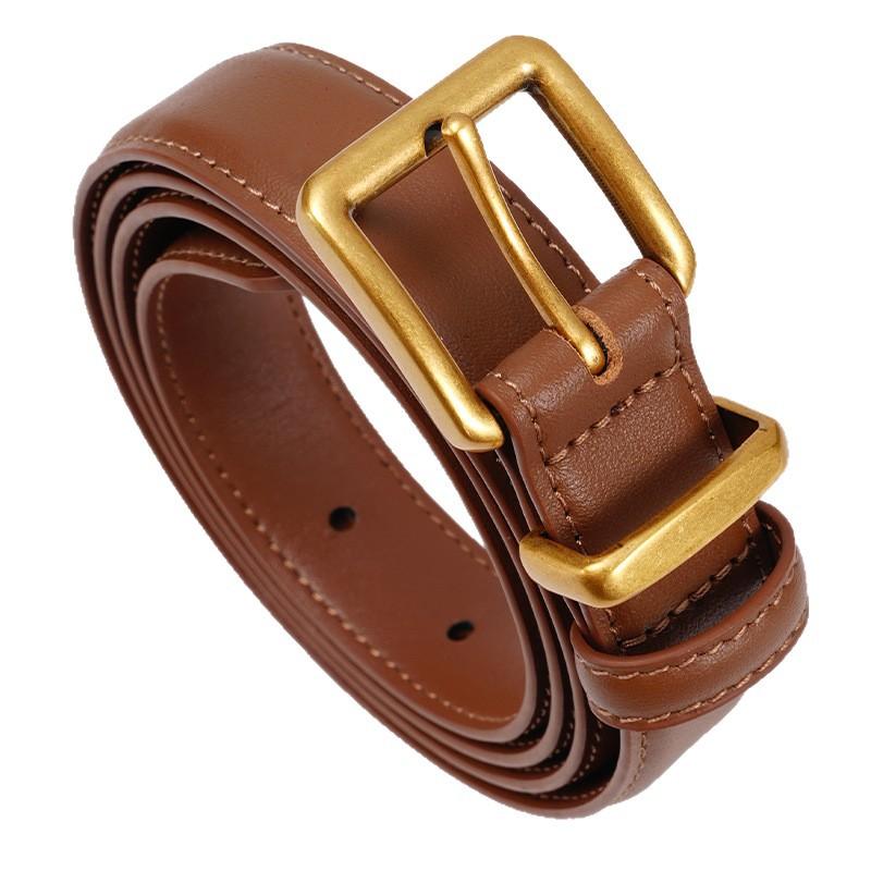 High-end Leather Belt for Women New Top Layer Cowhide Versatile Belt Decoration with Jeans Belt