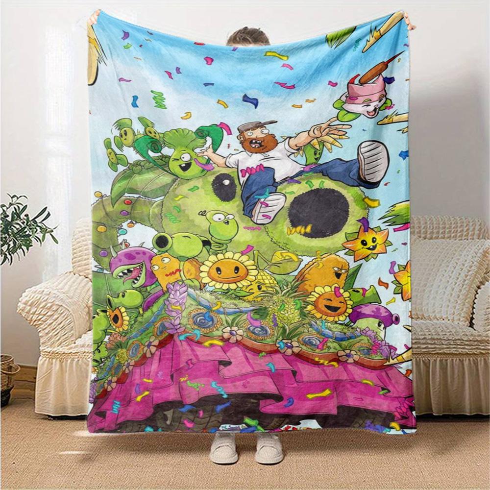 Plants Vs. Zombies Blanket Ultra-Soft Perfect for Sofa Bed Bedding Four Seasons Multipurpose Playful Design Suitable for Gifting Relatives and Friends