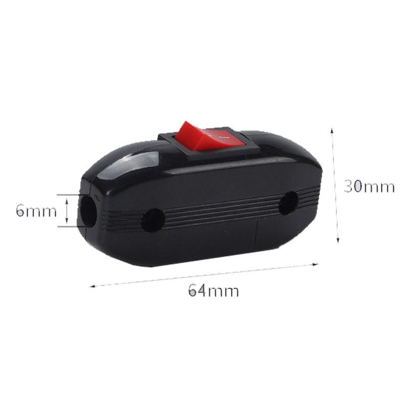 Black Online Rocker Switch On - Off Button AC250V 6A Bedside Table Lamp Midway Led Light Wire Electric Switch 2gang