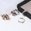 Retro Hong Kong Style Niche Design Leopard Print Earrings, Simple Temperament Personality C Ring Acrylic Earrings
