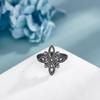 Nudo De Bruja Original Schwarzer Hexenknoten Ringe 925 Silberbeschichtung Mystischer Lila Zirkon Ring Hexische Schmuckstücke Geschenke für Frauen
