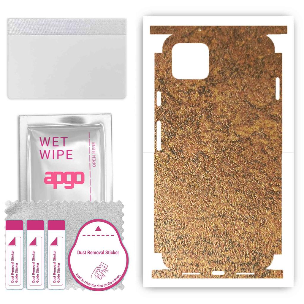 apgo Sticker protector de piele pentru spate+laterale compatibil cu Google Pixel 4 XL, Folie Full Wrap, Folie, Vinil - Model Cupru Ruginiu