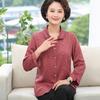2026 Silk Long-Sleeve Top for Middle-Aged and Elderly Women - Spring & Autumn Fashion.