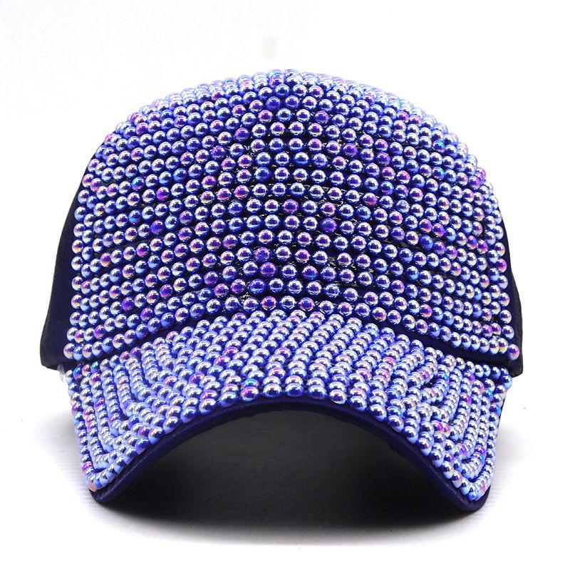 Silky Cotton Colorful Pearl Baseball Cap Pearl Duckbill Cap Sun Hat Parent-child Hat