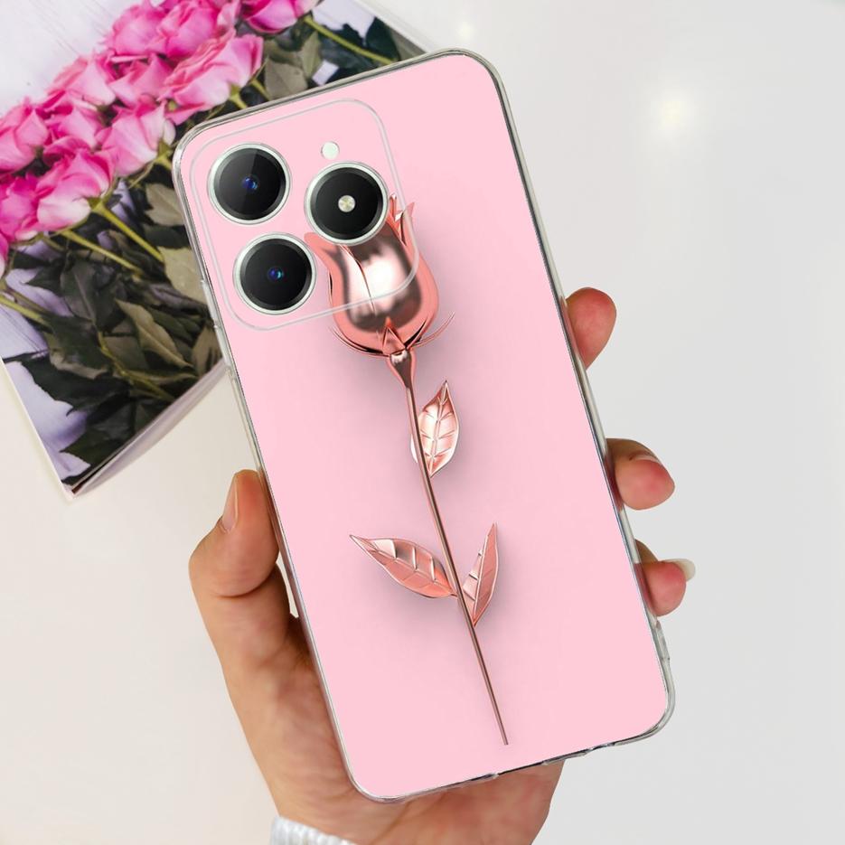 Für Realme C61 Hülle Realme C63 Niedliche Katzen-Cartoon-Bemalte Abdeckung Weiche Silikon-Handyhülle Für Realme C61 RealmeC61 RealmeC63 Fundas