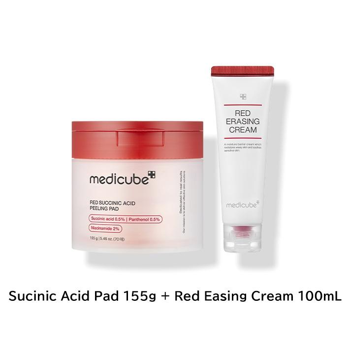 MEDICUBE Succinic Erasing Duo Set Succinic Acid Pad 155g + Red Erasing Cream 50mL / 100mL
