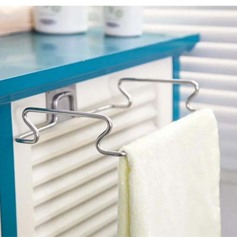 Stainless steel hanging garbage bag rack Hanging garbage bag rack Kitchen accessories Non perforated cabinet storage hook