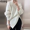 YYFS Women's Fashion Casual Fall Winter Solid Color Print Long Sleeve High Neck Tops Women's Clothing Woolen Knitwear Sweaters