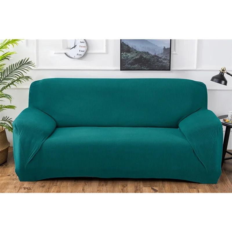 Autumn Winter Thickened Polar Fleece Elastic Sofa Cover All-inclusive Plaid Dust Slipcover Solid Color Full Cover Sofa Cover