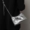 Popular Underarm Bag High End Cloud Fold Bag Women's Bag Head Layer Cowhide One Shoulder Crossbody Bag Golden Ball Chain