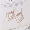 New Trend Zircon Drop Earrings Simple Fashion Hollow Geometric Metal Earrings Temperament Personality Wild Ladies Earring