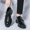 Large Size Men's Leather Shoes Munk Shoes Dress Double Buckle Lazy Groom Wedding