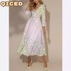 Fashion Summer Spring 3/4 Sleeves V-Neck Casual Dresses