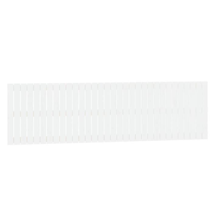 824829 vidaXL Wall-mounted Headboard White 204x3x60 Cm Solid Pine Wood