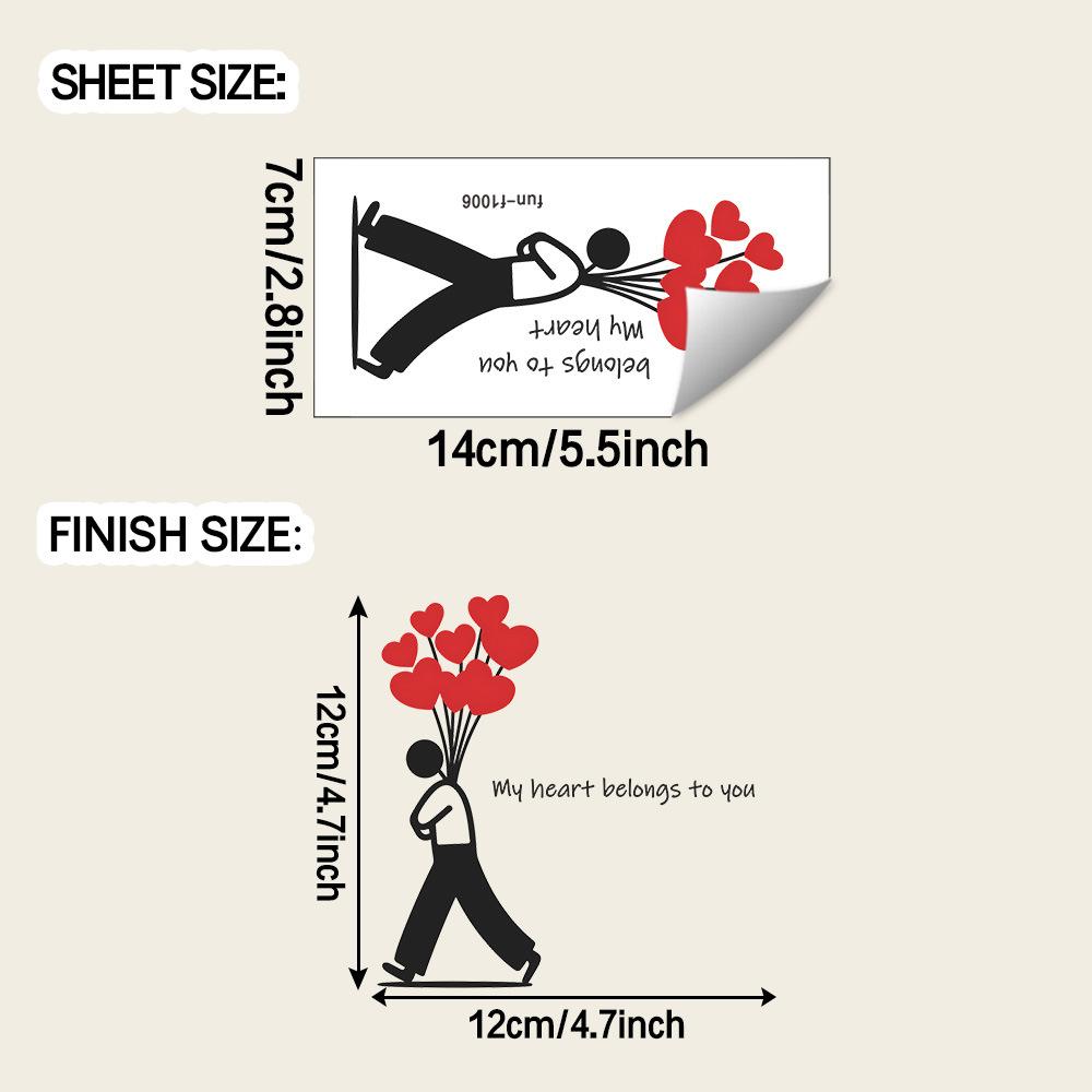 

Creative Heart-shaped Little Person English Slogan Bedroom Home Wall Decoration Stickers