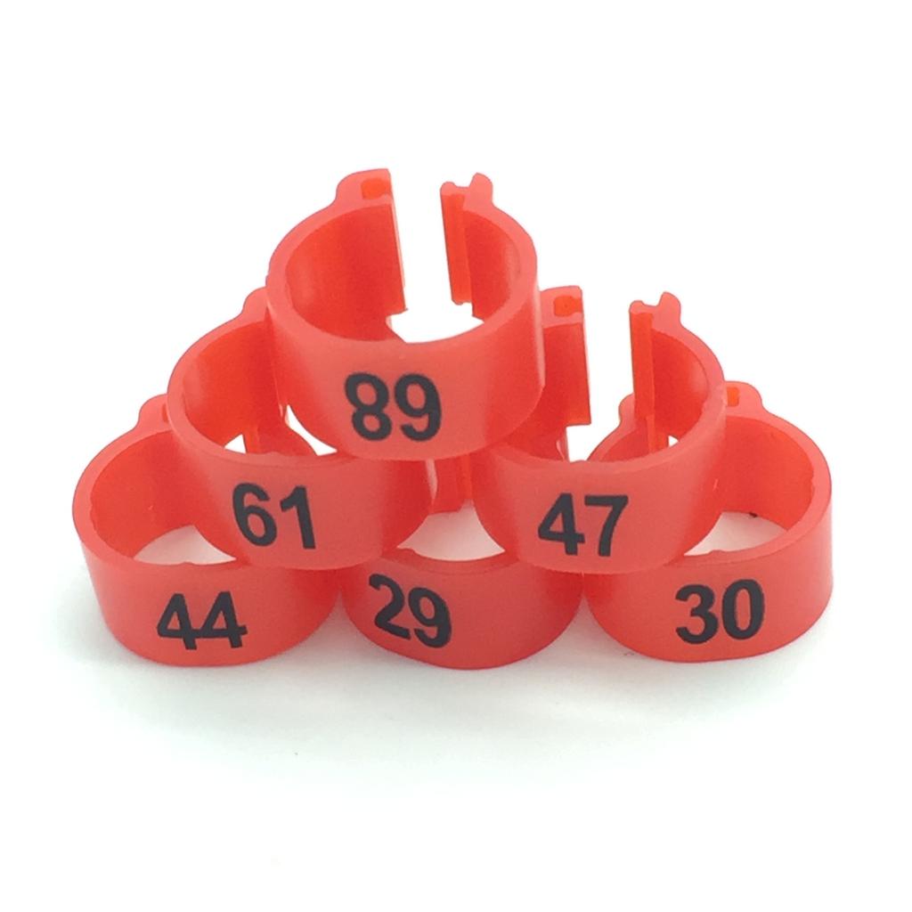 1Pack/100Pcs Digital Plastic Birds Clip Foot Rings Inner Diameter 10mm Parrot Pigeon Identification Leg Rings No.1~100 10 Colors