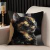 1pc, Modern Tortoiseshell Cat Throw Pillow Cover, Polyester Short Plush, Machine Washable, Zipper Closure, Home Decor Pillowcase for Living Room, Sofa