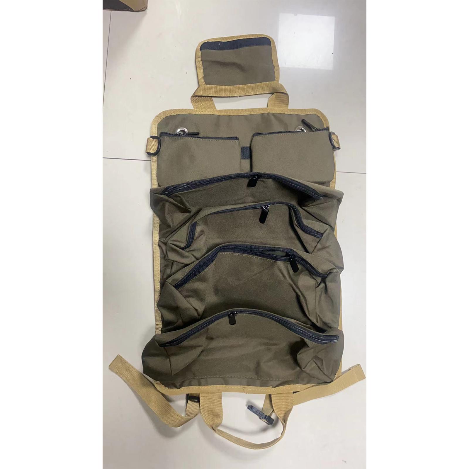 

Canvas tool bag durable woodworking electrician maintenance storage bag roll car tool bag hardware bag зелёный