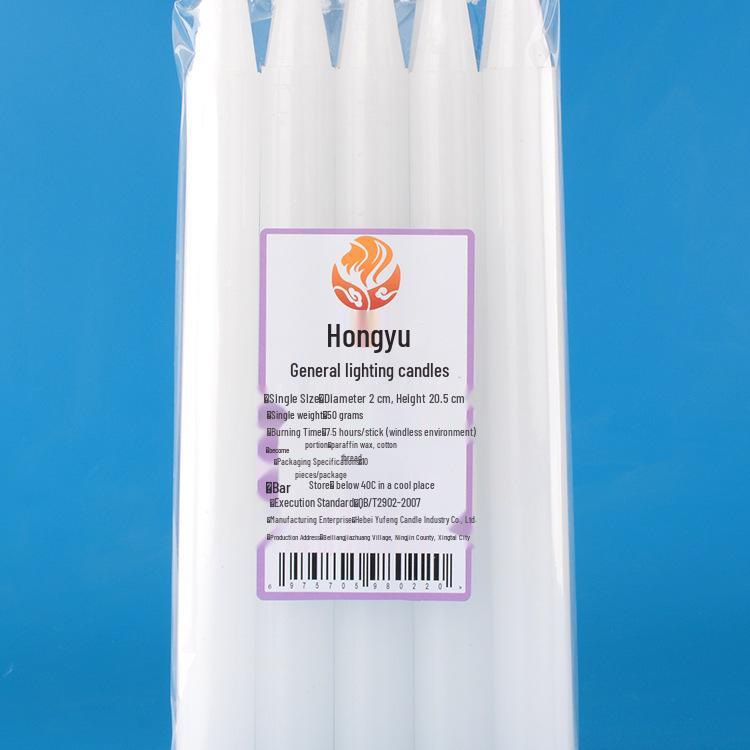 Smokeless Deodorizing White Candles for Power Outages and Buddha Offerings
