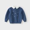 David Bella Kidsren's Class a Sweater Pullover 2026 Boys' Preppy Style Fake Two-Piece Knitwear Pure Cotton Spring Clothing