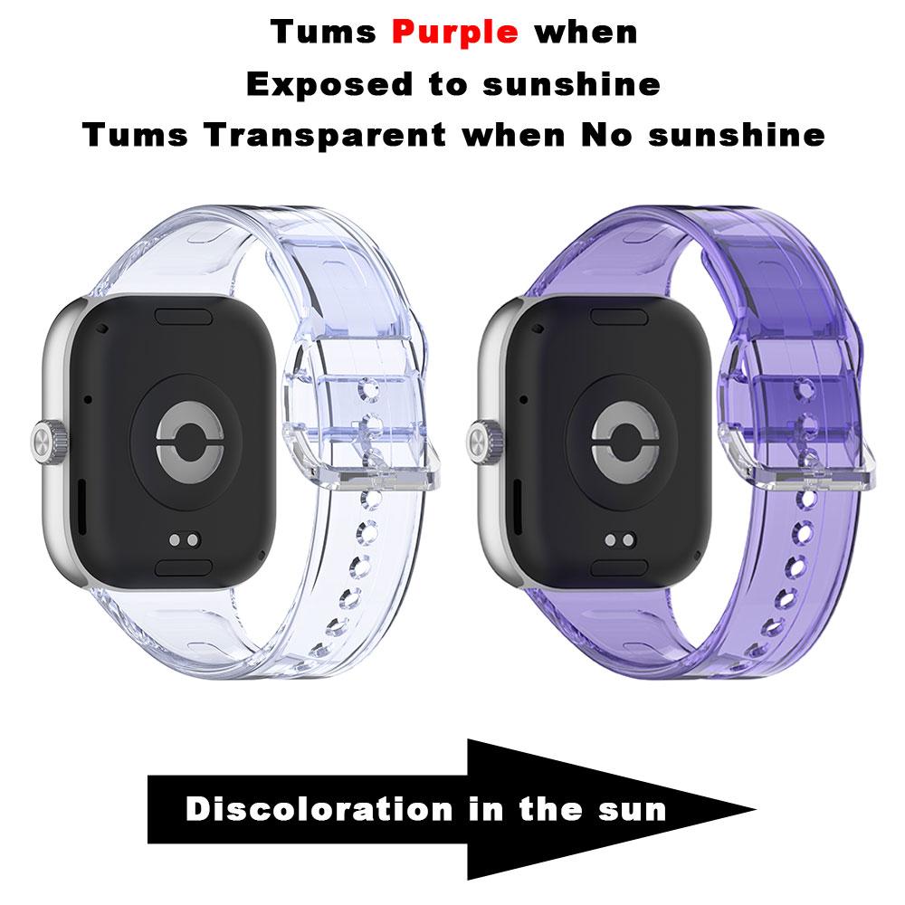 

Силиконовый ремешок для часов Xiaomi Mi Band 9 Pro 8Pro Прозрачный ремешок, меняющий цвет на солнце, для Redmi Watch 5 4 Браслет Наручный ремешок Xiaomi band 8 pro