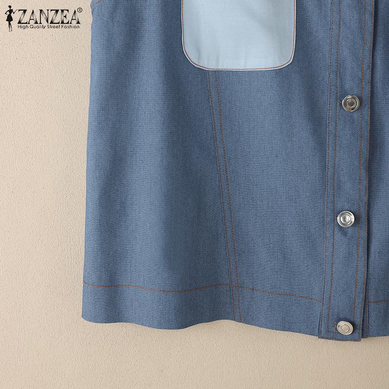 ZANZEA Women Casual Round Neck Loose Sleeveless Tank Tops