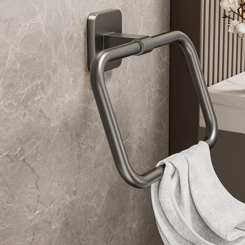 Towel Storage Rack Bathroom Punch-free Wall-mounted Powerful Self-adhesive Creative Towel Ring Toilet Towel Storage Rack